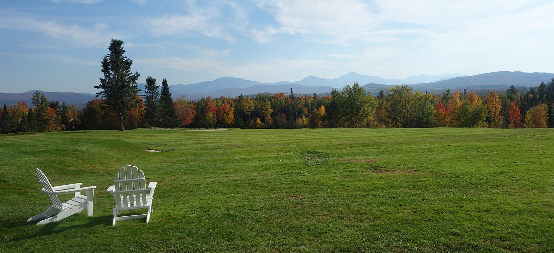 Foliage View with Adirondack chairs from Mtn View Grand