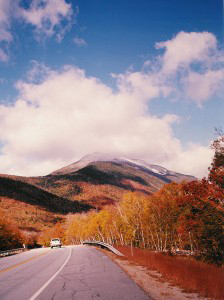 Fall foliage and Mt. Washington from Route 16