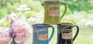 Coffee mugs from Deneen Pottery.