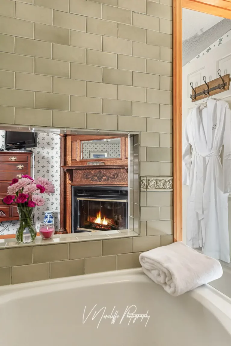 Thoreau Falls - view from jetted tub of fireplace.